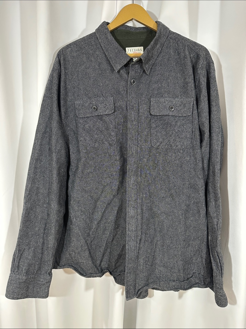 Tecovas Shirt Men's XXL Gray Chambray Western Button Up Cotton
